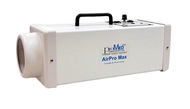 The AirPro-MAX with 2 AtmosAir bipolar Ionization tubes can disinfect an area up to 100SqM