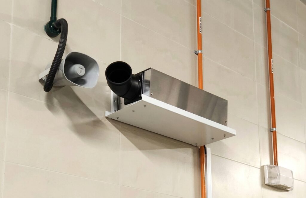 UV SG-15000T36 UltraMax Pro installed in a Singapore hospital's Bin Centre.